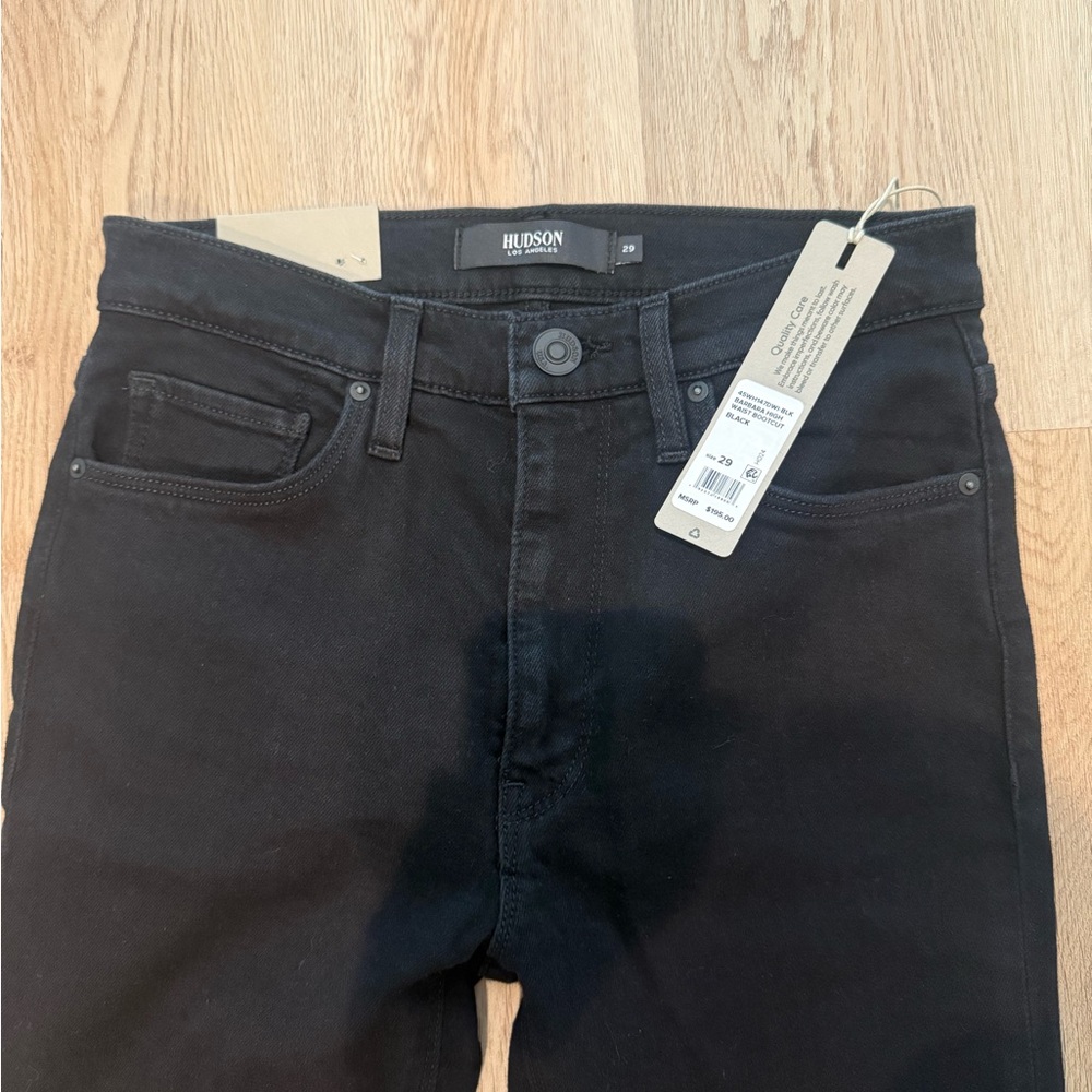Hudson Barbara High-Rise Boot Cut Jeans (Women's Black)